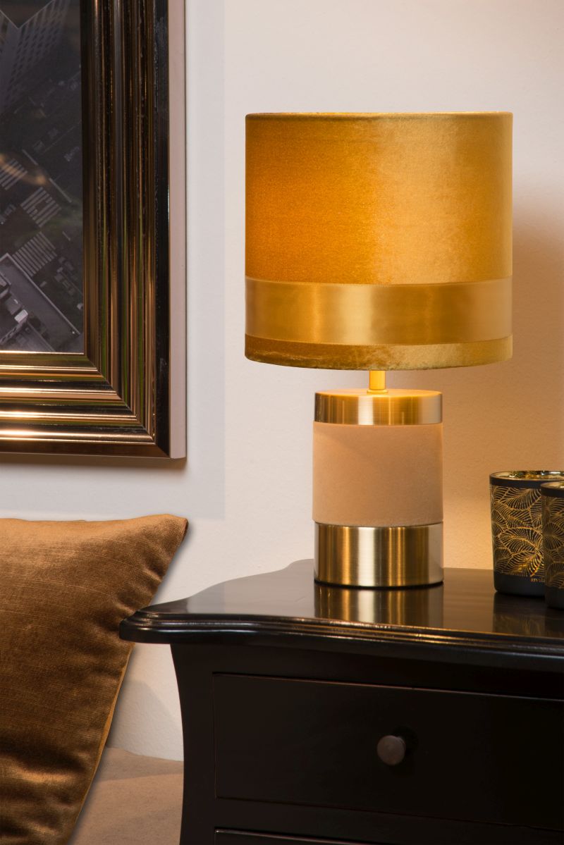 Lucide EXTRAVAGANZA FRIZZLE - Stolná lampa - Ø 18 cm - 1xE14 - žltá